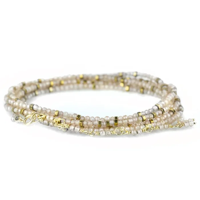 18k Brown Zircon Confetti Wrap Bracelet