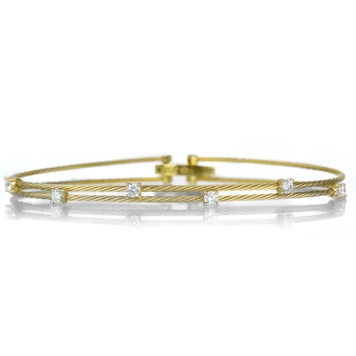 18k Double Wire Diamond Bracelet