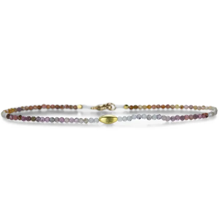 18k Faceted Red Sapphire Beaded Bracelet