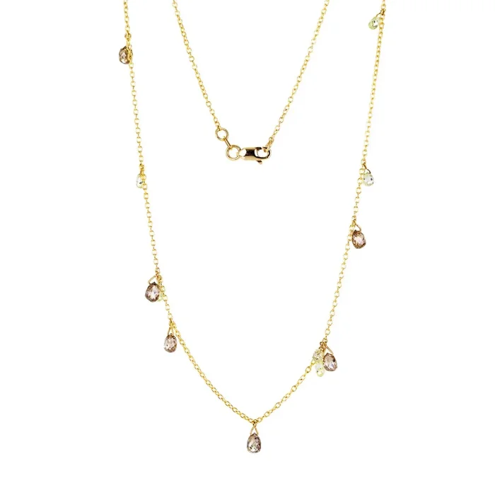 18k Fairy Wing Necklace with Champagne Diamonds