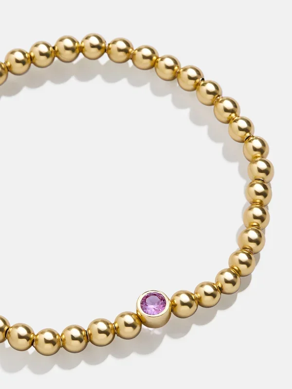 18K Gold Birthstone Pisa Bracelet – Rose