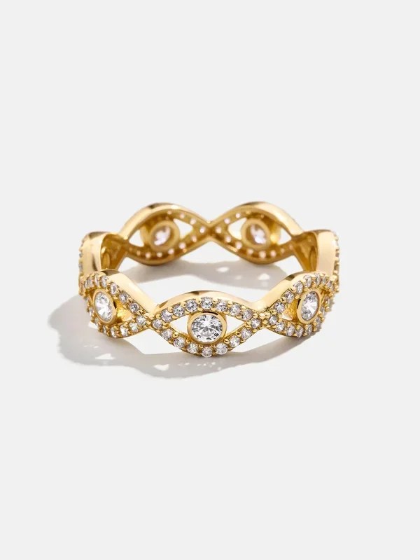 18K Gold Evil Eye Pavé Ring – Evil Eye