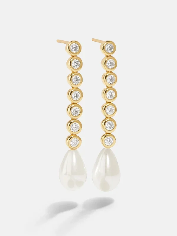 18K Gold Mabel Earrings – Gold/Pavé