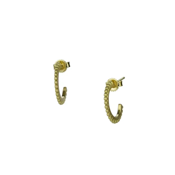 18k Granulated City Hoops
