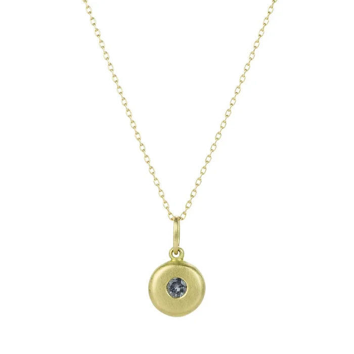 18k Gray Sapphire City Pendant Necklace