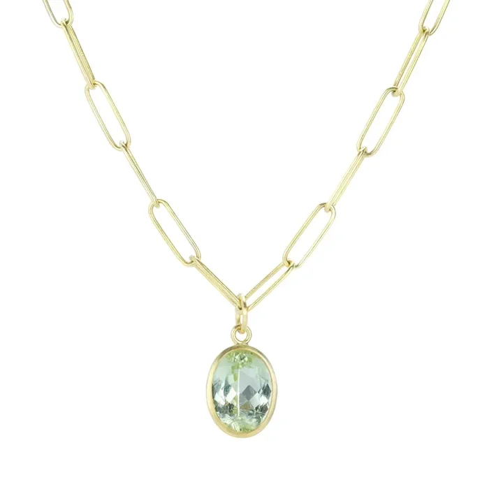 18k Light Green Tourmaline Pendant (Pendant Only)