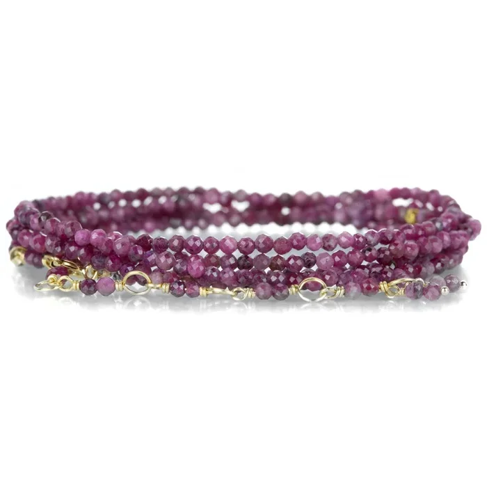 18k Multi Pink Ruby Wrap Bracelet