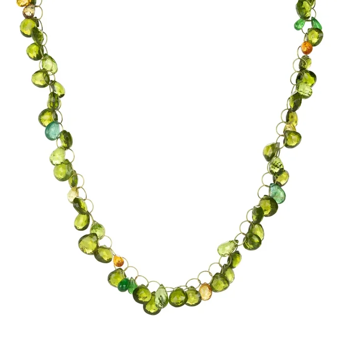 18k Multicolored Circus Briolette Necklace