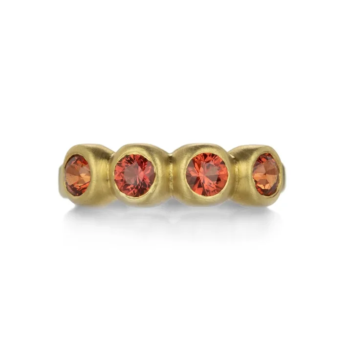 18k Orange Sapphire Porch Skimmer Band