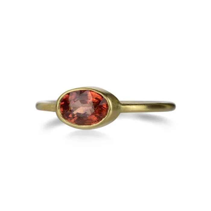 18k Orange Sapphire Ring