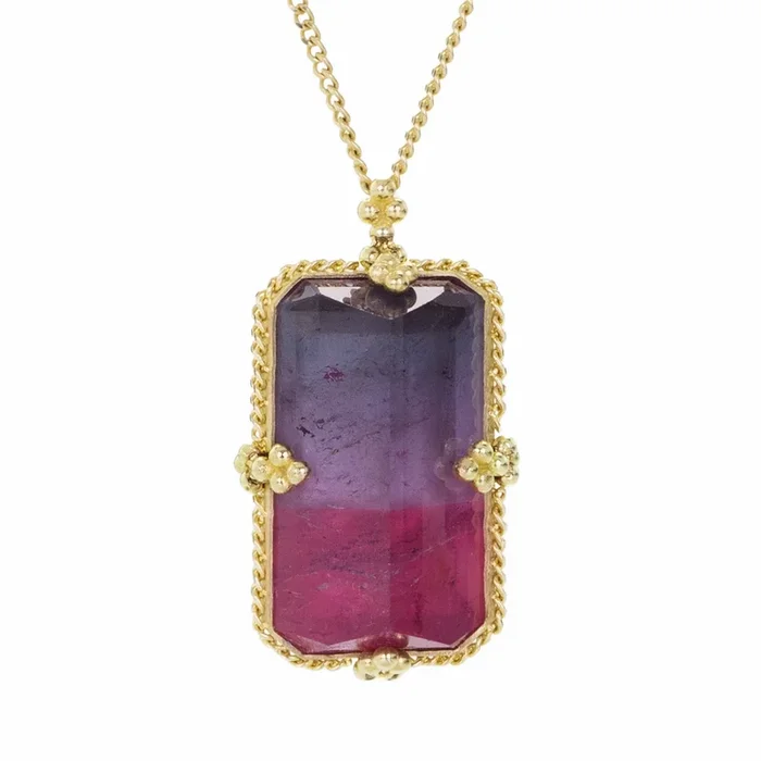 18k Pink and Lavender Tourmaline Necklace