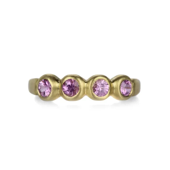 18k Pink Sapphire Porch Skimmer Band