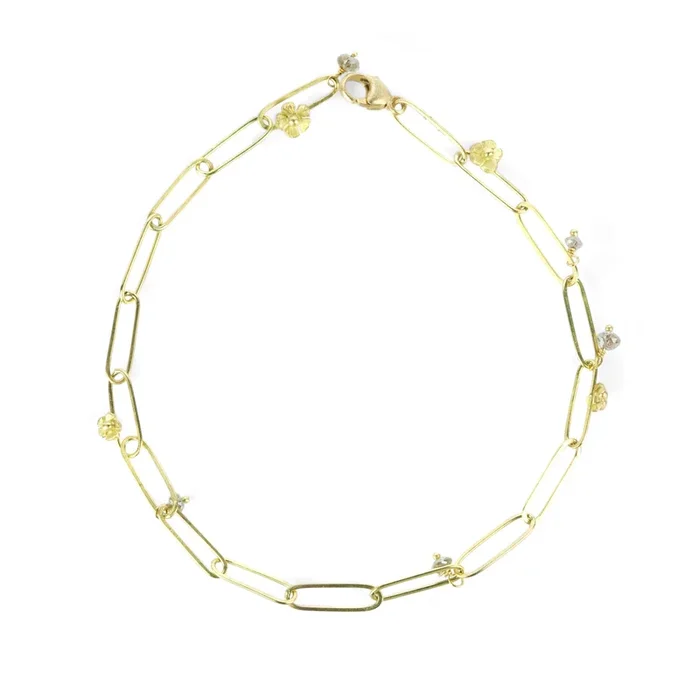18k Popsicle Bracelet with Diamond Beads
