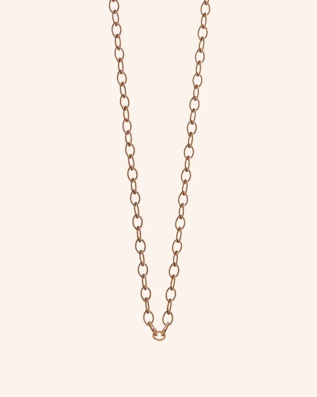 18K Rose Gold Oval Link Chain, 30″