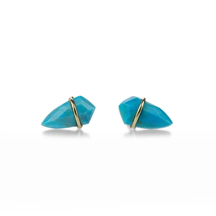 18k Small Turquoise Kite Studs