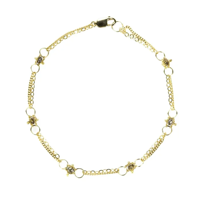 18k Whisper Chain Bracelet with Champagne Diamonds