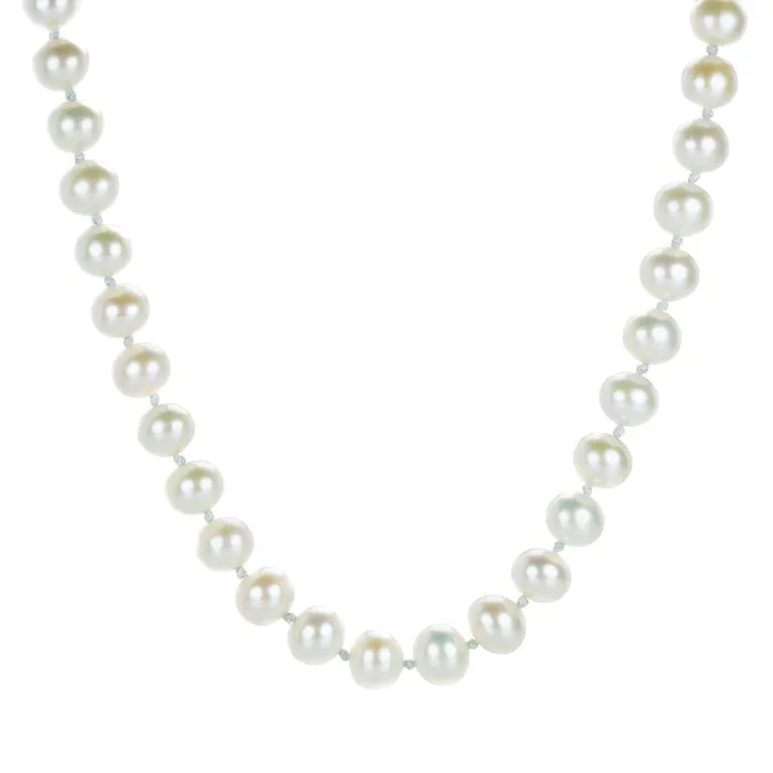 18k White Freshwater Pearl Necklace