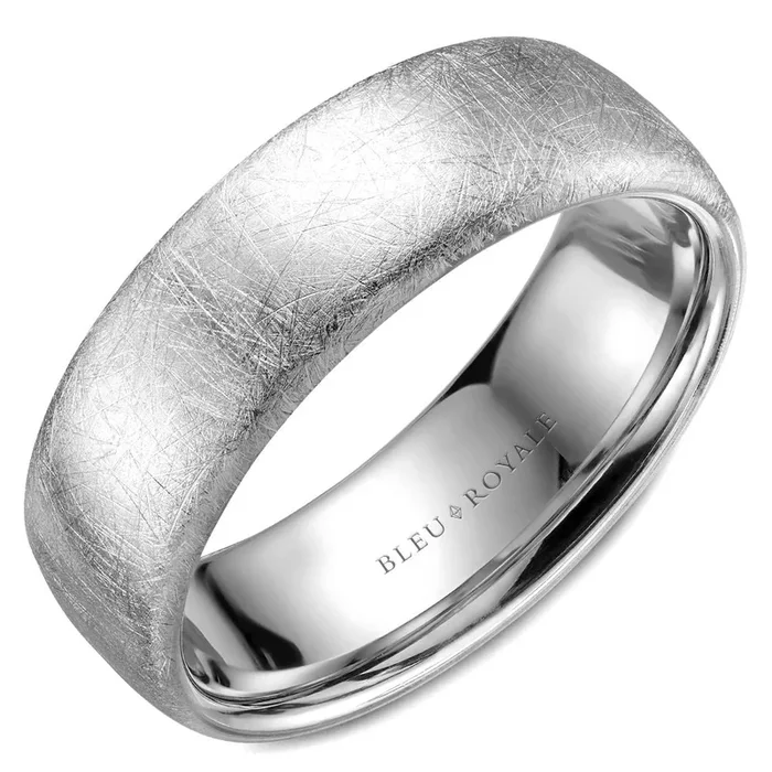 18K White Gold Sandblast Finish