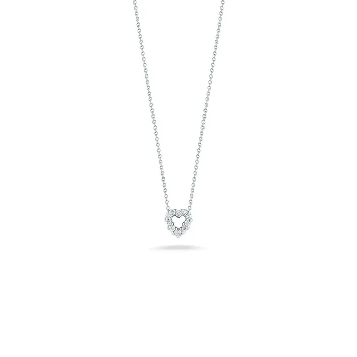 18K WHITE GOLD TINY TREASURES DIAMOND HEART NECKLACE