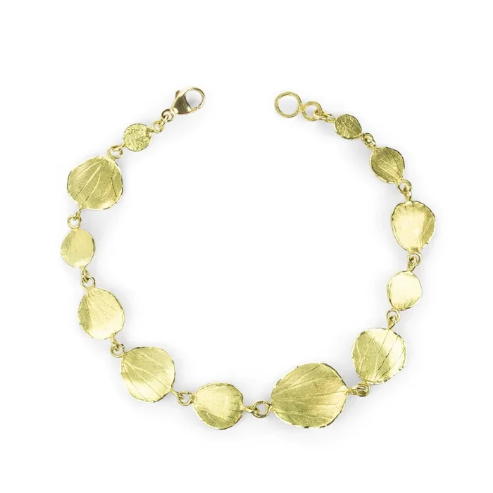18k Yellow Gold Petal Link Bracelet