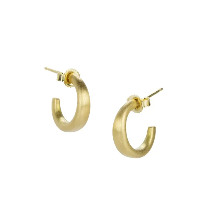 18k Yellow Gold Puffy City Hoops