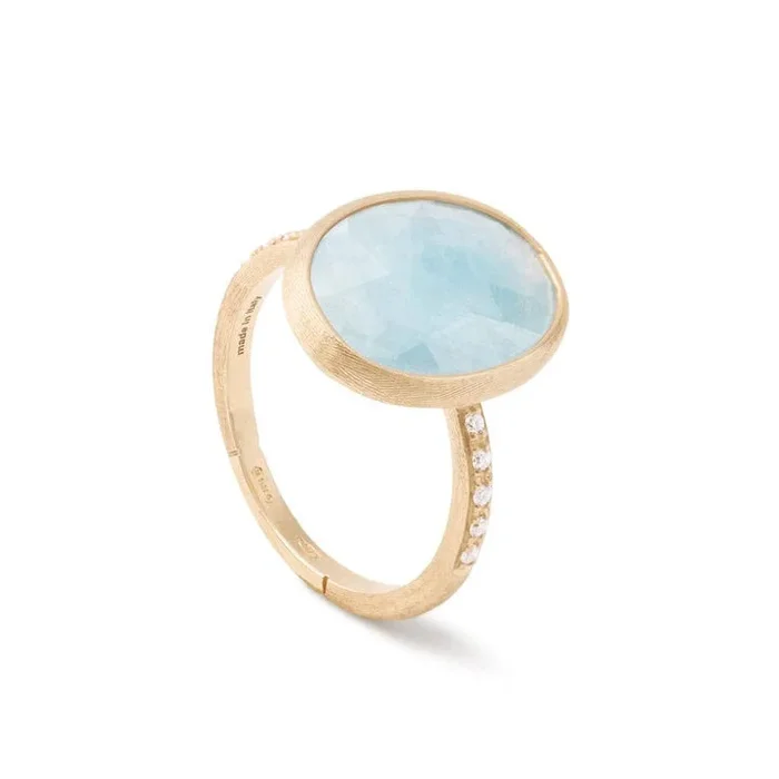 18KYG AQUA, 0.06CT SIVIGLIA RING