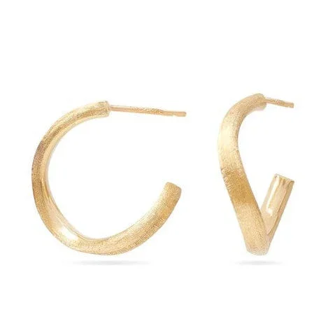 18KYG HAND ENGRAVED JAIPUR LINK HOOP EARRING