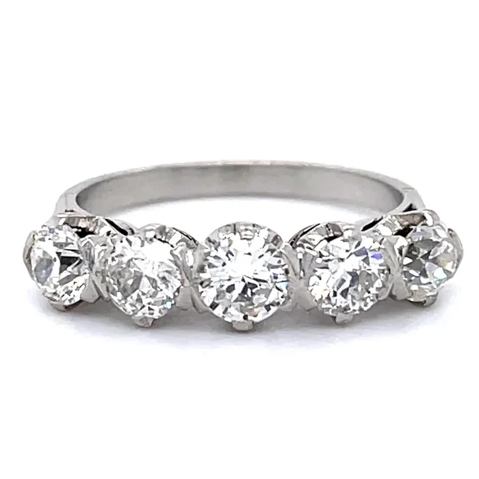 1930s Art Deco Diamond Platinum Handmade Ring