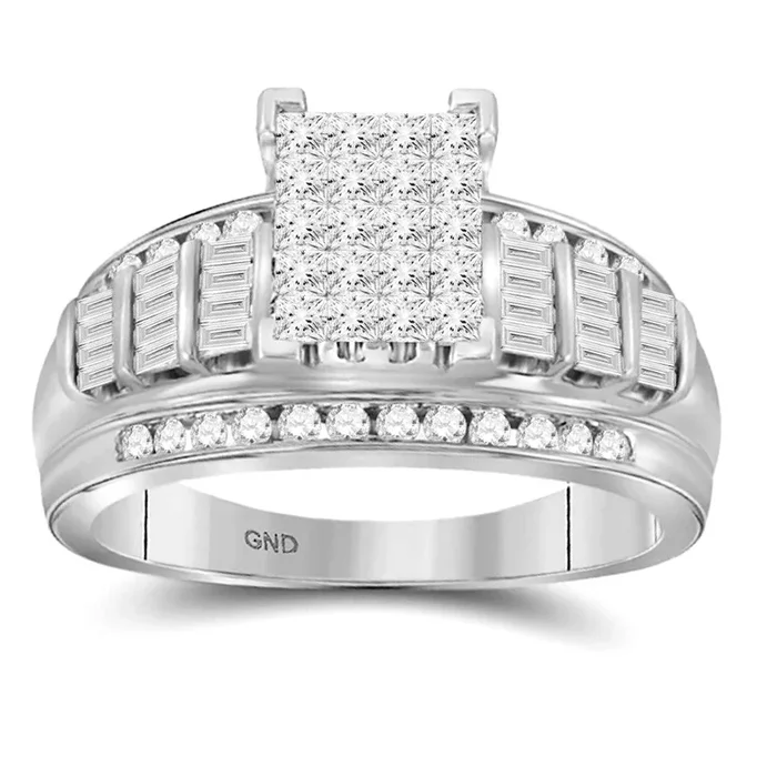 1ctw Princessa Diamond Cluster Promise Forever Ring