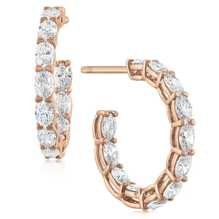 2.11 Carat Oval Shape Diamond Hoops
