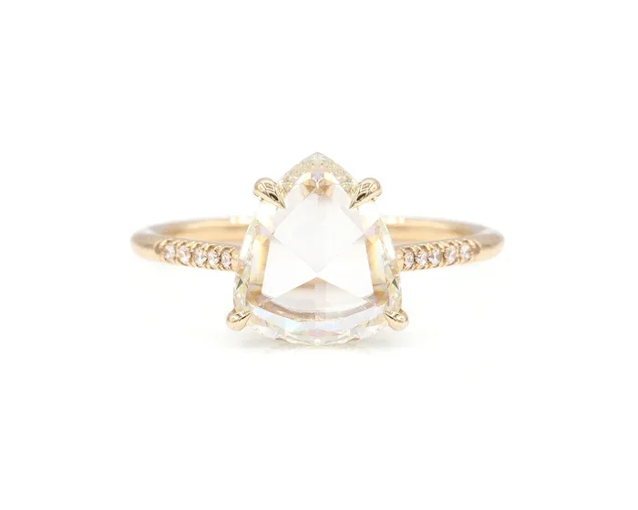 2.48-Carat Rose Cut Pear Ring