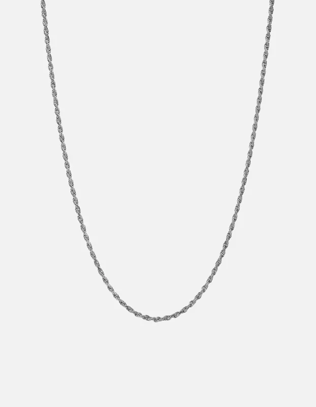 2.4mm Rope Chain Necklace, Sterling Silver