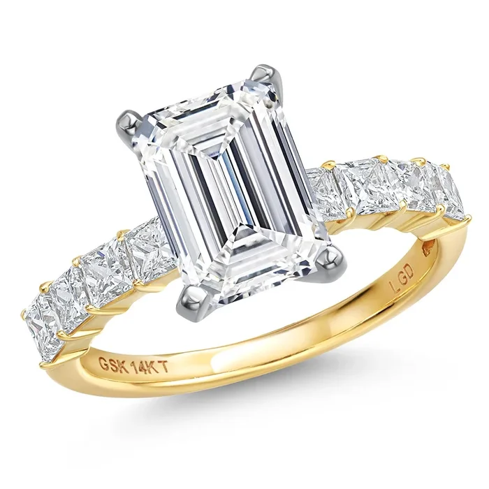 2-6 Ct IGI Certified Lab Grown Diamond In 2 Tone 14K White and Yellow Gold Engagement Ring For Women | E-F | VS1-VS2 Clarity | Wedding Anniversary Ring