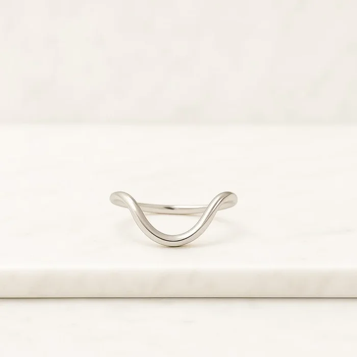 2 MM Curved Gold Wedding Band For Women