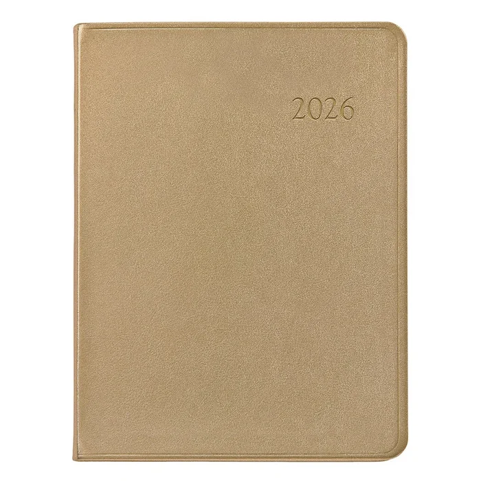 2026 Desk Diary, White Gold