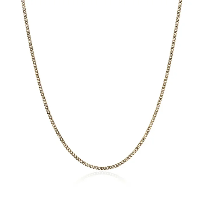 22″ 14K Yellow Gold Curb Chain Necklace
