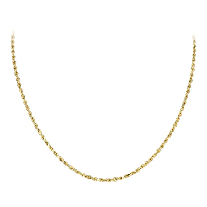 22″ 3mm Diamond Cut Rope Chain Necklace