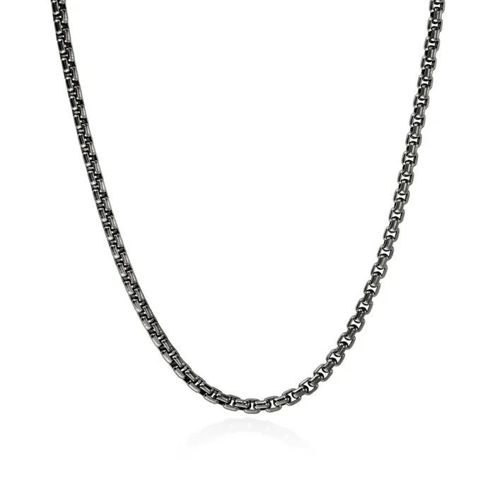 24″ Dark Sterling Silver Box Chain