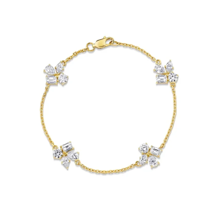 3.24ctw Montage 4 Cluster Chain Bracelet