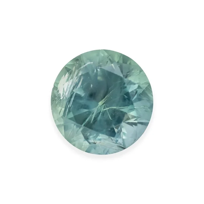 3.68ct 9.08×9.03×6.17mm ROUND BRILLIANT CUT GREEN MONTANA SAPPHIRE