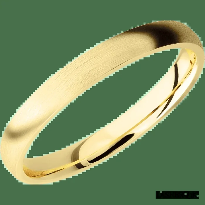 3 mm wide Domed 14K Yellow Gold band