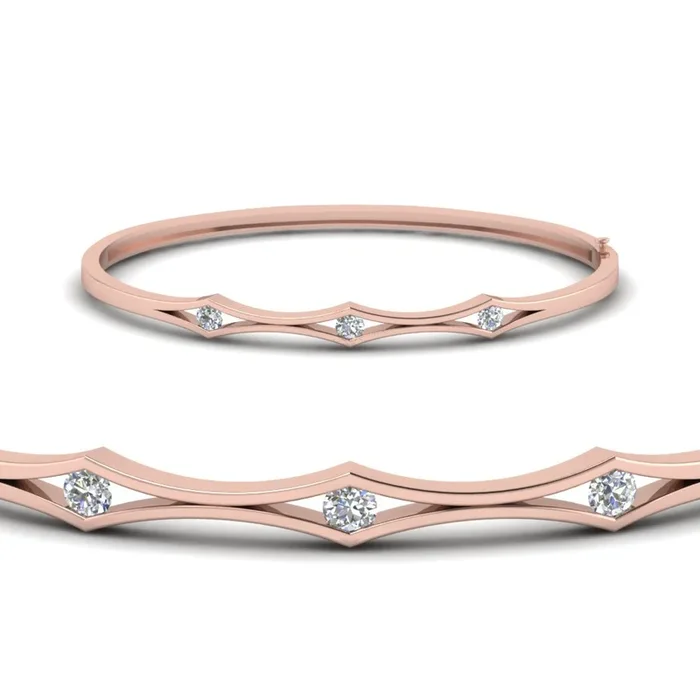 3 Stone Bracelet Bangle For Women