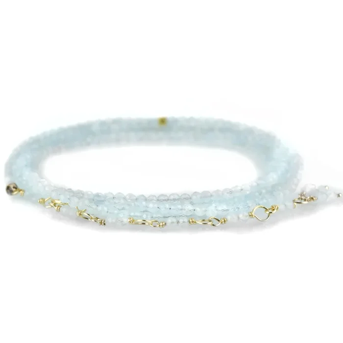 34″ – Aquamarine Wrap Bracelet