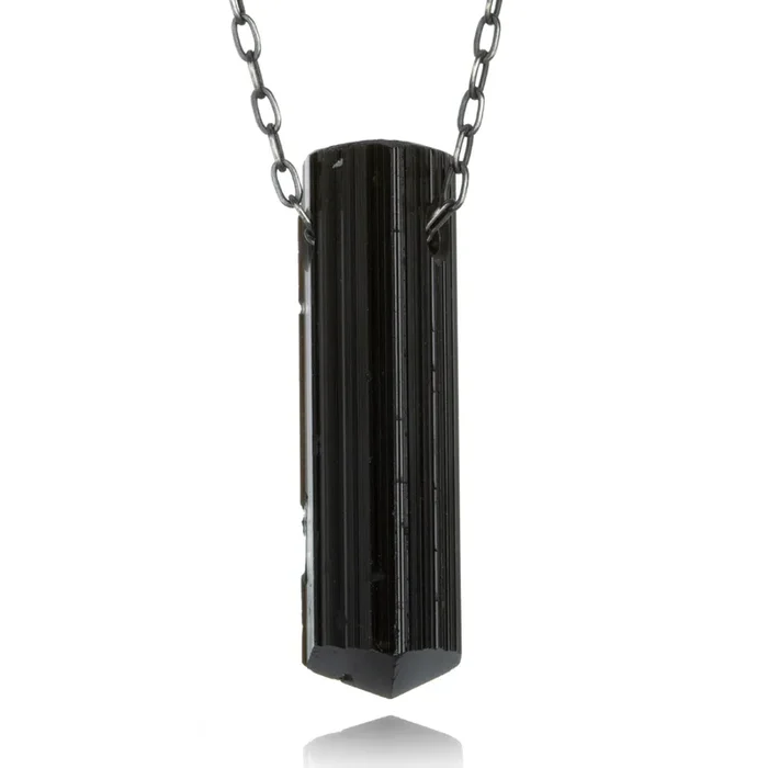 38mm Black Tourmaline Crystal Necklace