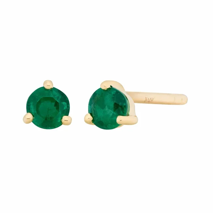 3mm Birthstone Studs – Emerald