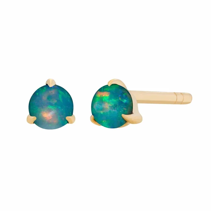 3mm Birthstone Studs – Opal