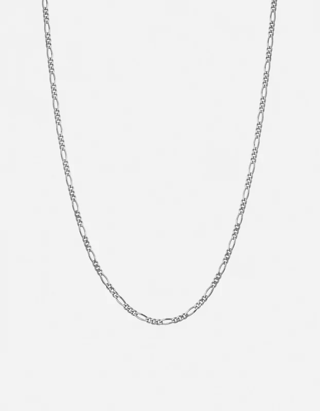 3mm Figaro Chain Necklace, Sterling Silver