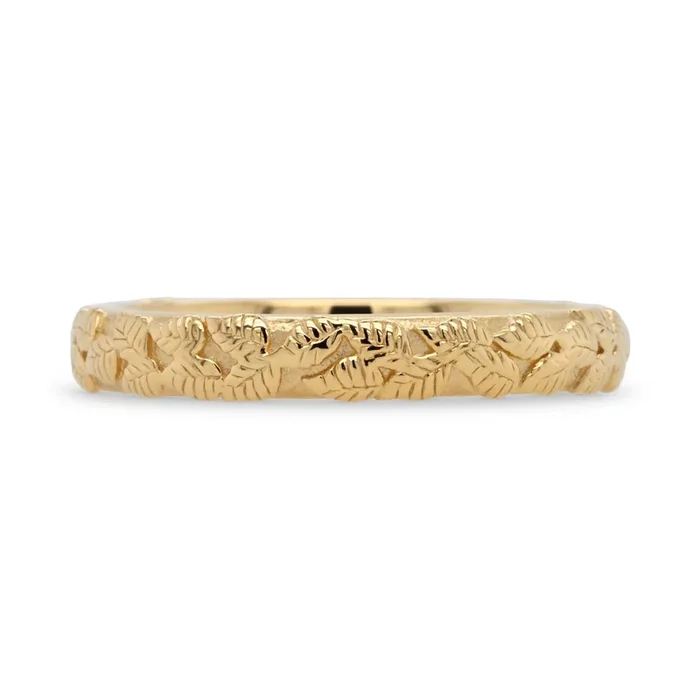 3mm Leafy Wedding Band