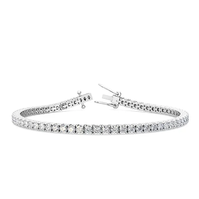 4.05ctw Round Brilliant Cut Lab-Grown Diamond Tennis Bracelet in 14k Gold