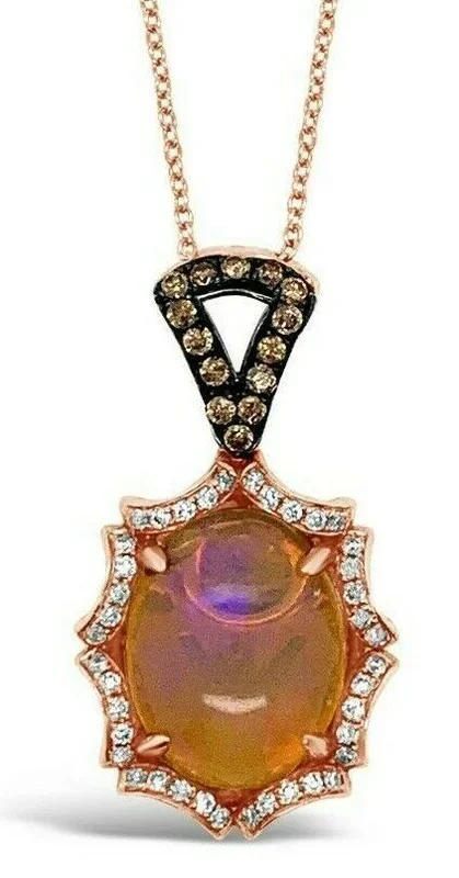 4 3/4 cts Multi-Color Opal and Diamond Necklace in 18K Rose Gold by Le Vian